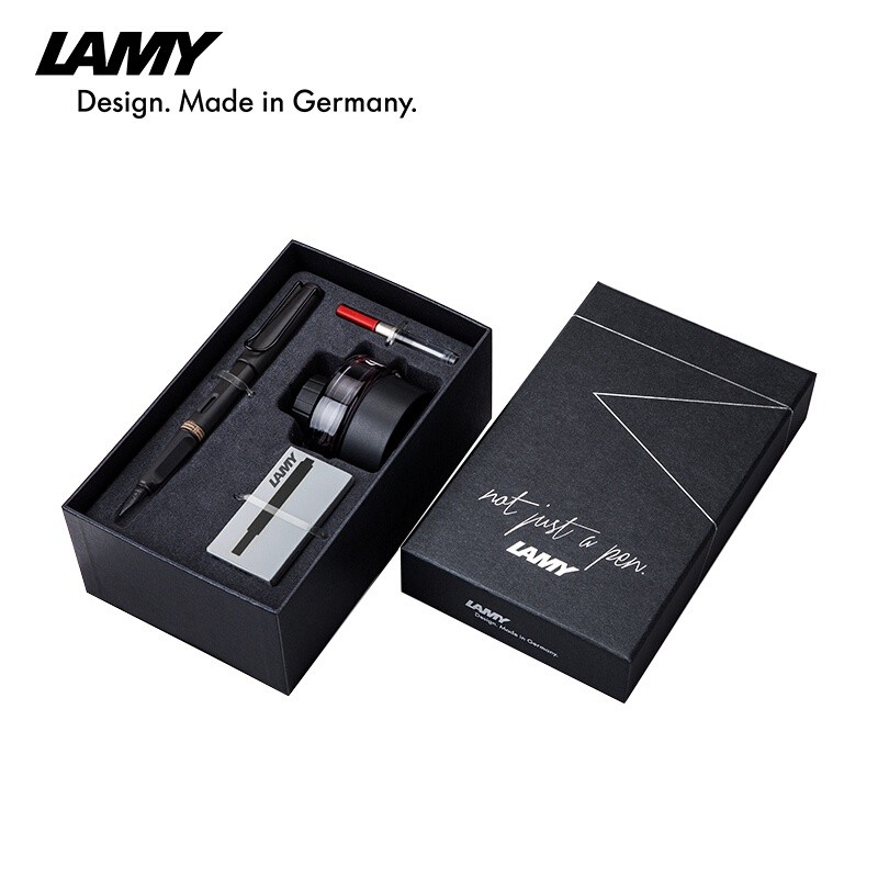 

German LAMY Fountain Pen Gift Box Hunting Matte Black Fountain Pen + 50th Anniversary Gift Box (Black Ink + Black Water Core) 0.5mm |vZmLYYrq|