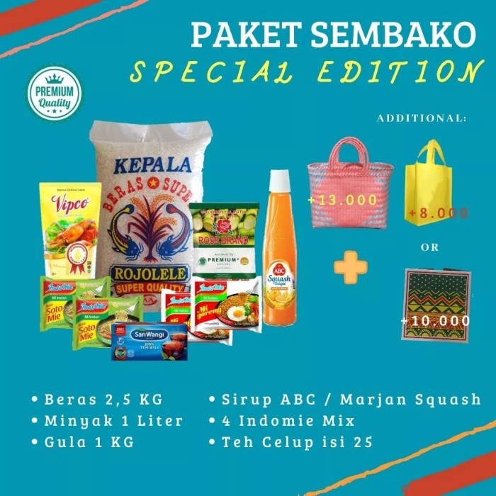 

Paket Sembako Special Ramadhan 100Ribuan / Beras 2,5Kg