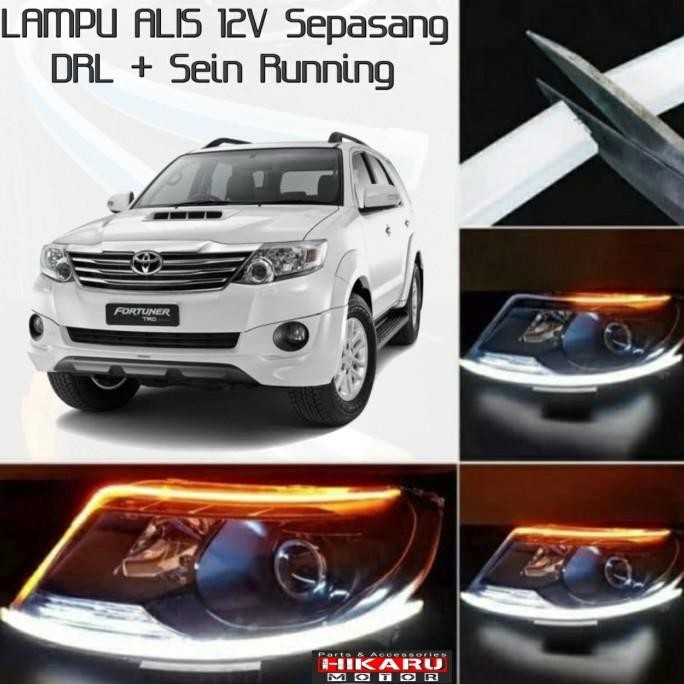 Lampu Alis Mobil Toyota FORTUNER LED DRL Sein Running Headlamp 2pcs
