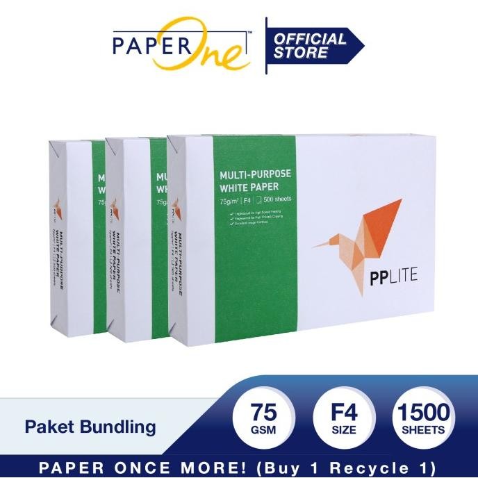 

PP Lite Kertas F4 75gr Copier 3 Rim (1500 lembar) Kertas HVS