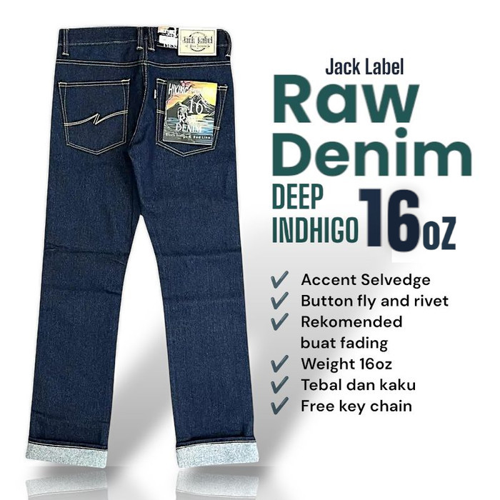 Jack Label Denim Selvedge Accent 16Oz (kaku) Shell Stitch DENIM 16Oz - CELANA DENIM SELVDEGE ACCENT