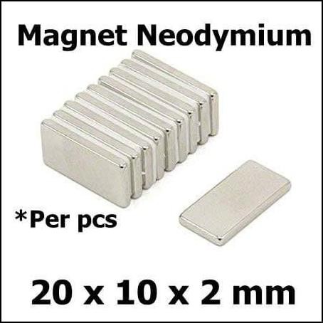 

siap kirim] Strong Magnet Neodymium 20x10x2mm Balok Persegi Petak 20x10x2 mm Kotak