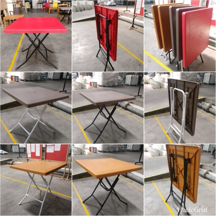 MEJA MAKAN LIPAT PLASTIK + KAKI BESI LIPAT