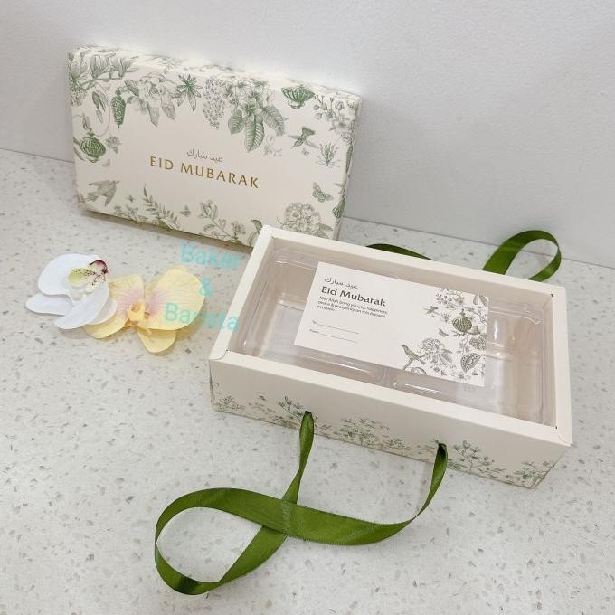 

:=:=:=:=] Box Lebaran Green Flower 22x11.5 /Box hamper Lebaran toples kue kering