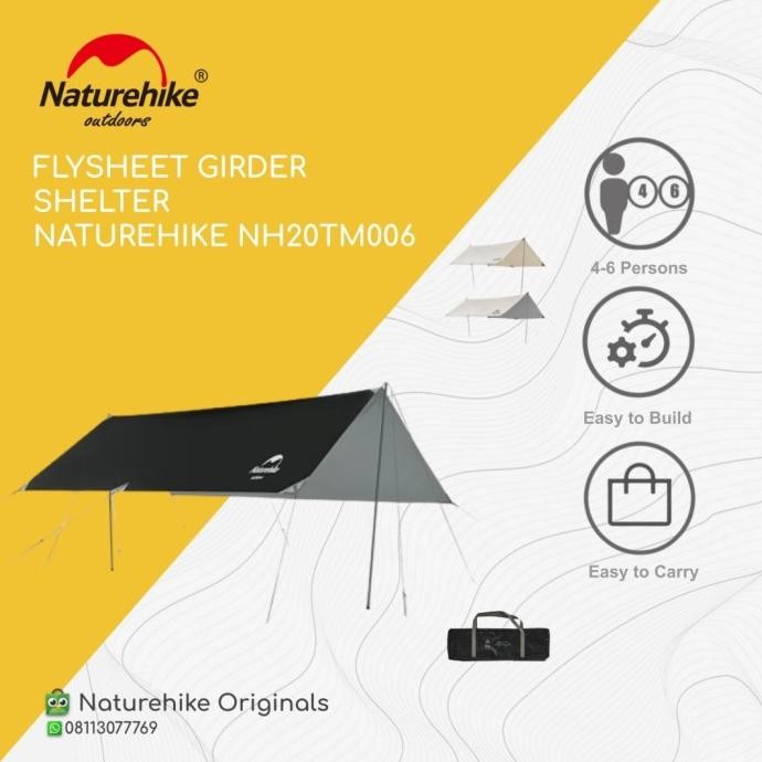 FLYSHEET GIRDER SHELTER NATUREHIKE NH20TM006 SHELTER TENDA CAMPING Terlaris