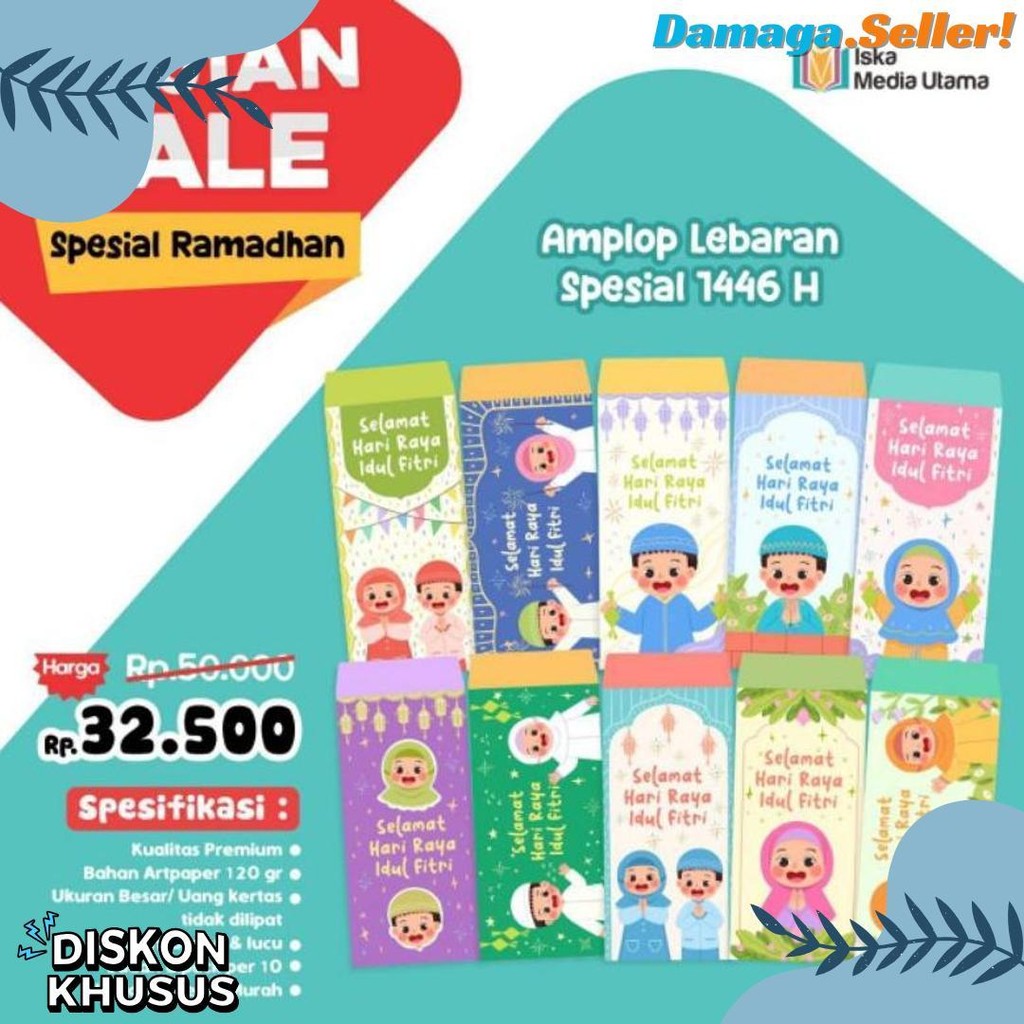 

Ready Amplop Lebaran Edisi 2025 1 Paket Isi 50 Pcs Iska Media Utama - Amplop Lebaran Lucu - Amplop Lebaran Murah - Desain Unik - Uang Diskon