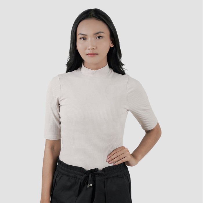 Mississippi Kaos Turtle Neck Wanita Premium Lin000360M Kream