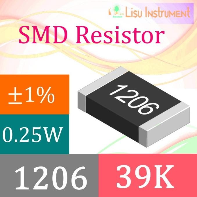 Terbaru (10) 39K 1206 1% Thick Film Resistors SMD Chip Resistor 3902 393 39K lisu992 Kualitas Baik