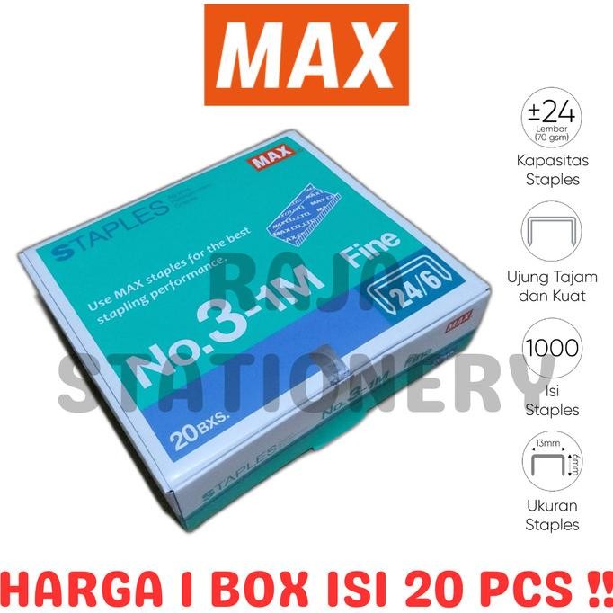 

MAX STAPLES NO.3 ISI STAPLER MAX No.3-1M ISI HEKTER BESAR [20PCS]