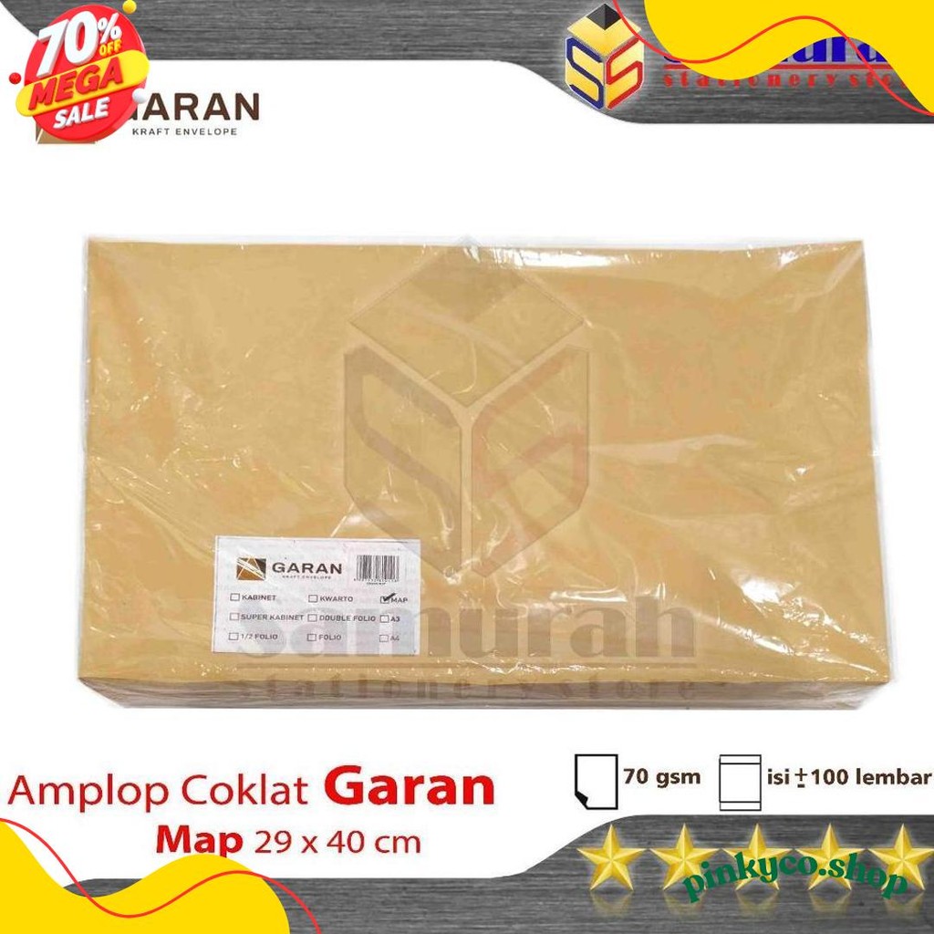 

Amplop Kertas Coklat Garan Ukuran Map 29 X 40 Cm / Amplop Dokumen Besar 1 Pak Isi 100 Lembar Tebal 70 Gsm / Gram 29X40 Flash Sale! Diskon Hingga 70%