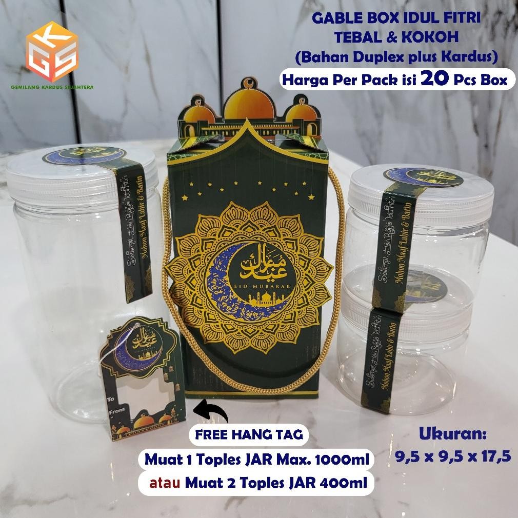 

20pcs Gable Box Idul Fitri | Ukuran 1 Jar | Ukuran 2 Jar 400ml | Box Idul Fitri | Box Lebaran