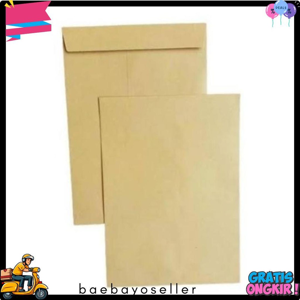 

( 100 Pcs ) Amplop Coklat Folio Executive Khusus Instant/Sameday Terlengkap Dan Termurah