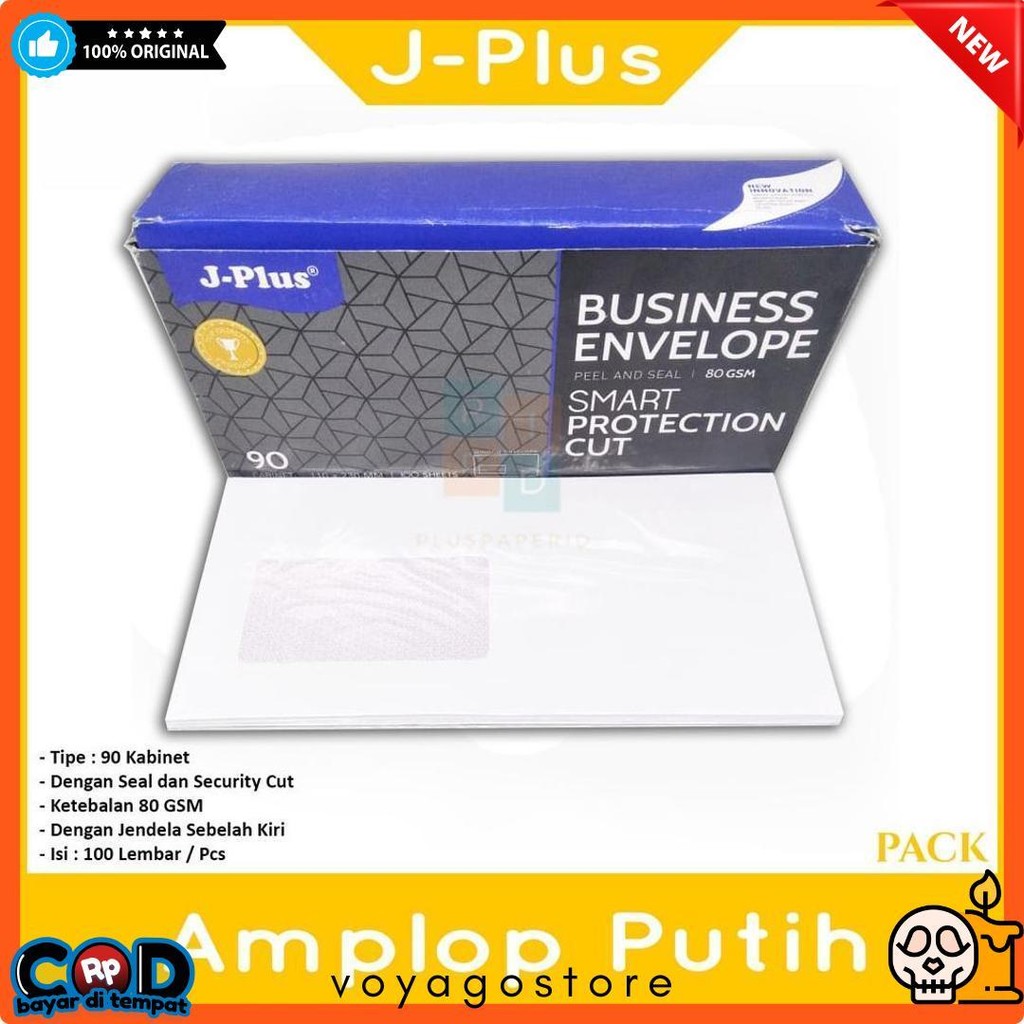 

Jplus - Amplop Putih Jendela Kiri No.90 Biru - Pack Diskon Setengah Harga