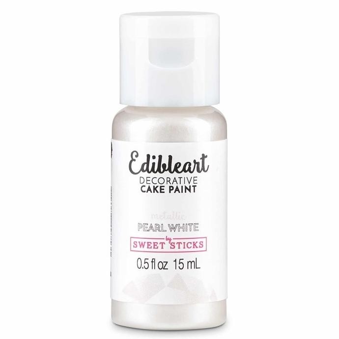 

best seller] Pearl White Edible Art Paint Sweet Sticks Cake Kue Pewarna 15 ml