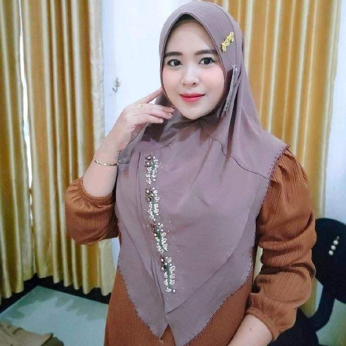 hijab fo mutia empat layer sulam cantik mewah