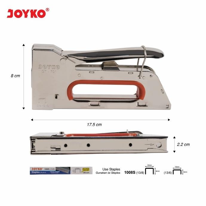 

Joyko Gun Tacker METAL / Stepler Tembak BESI Staples Joyko GT-701