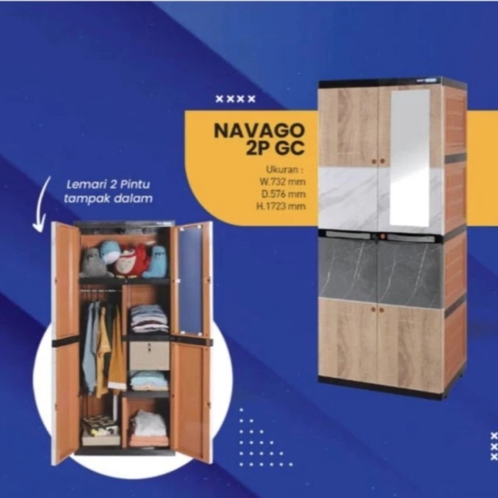 LEMARI BAJU PLASTIK OLYMPLAST BESTPLAST 2 PINTU GANTUNG