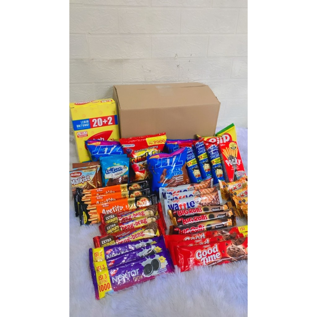 

HAMPERS/PAKET SNACK/SNACK BOX ISI 60 PCS