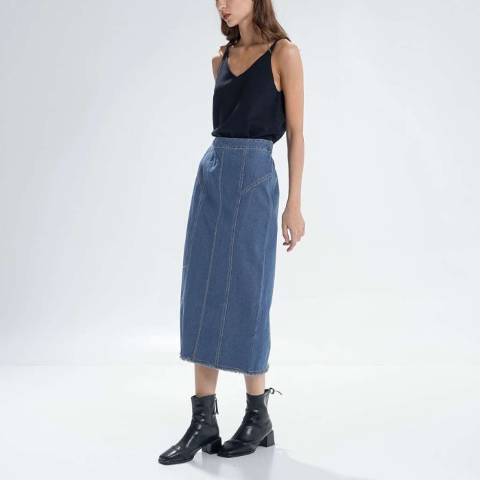 HARGA TERBARU THIS IS APRIL ROK MIDI JEANS WANITA KEKINIAN GEONA SKIRT DENIM DSK46