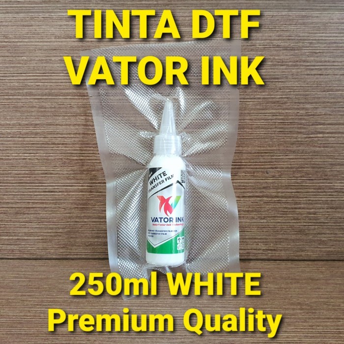 

DTF White Vator Ink 250ml Tinta Putih Transfer Film Sablon Powder Glue
