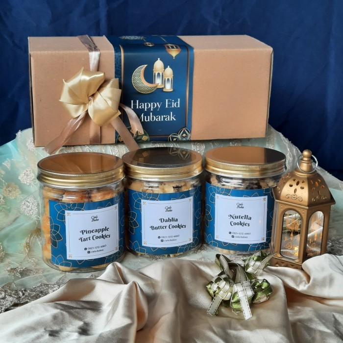 

HAMPERS LEBARAN / EID MUBARAK PREMIUM - COOKIES 3 JAR