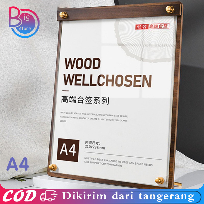 

A4 Display Menu Standing Sign Holder Standing Menu Kayu Standing Menu Meja Table Menu Stand
