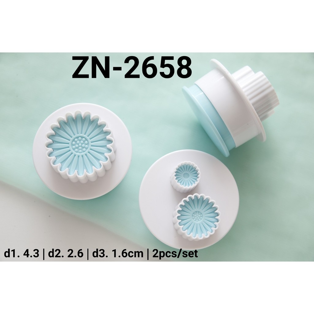 ZN-2658 Plunger cutter cookie fondant embosser cutter bunga daisy (Plunger Cutter)