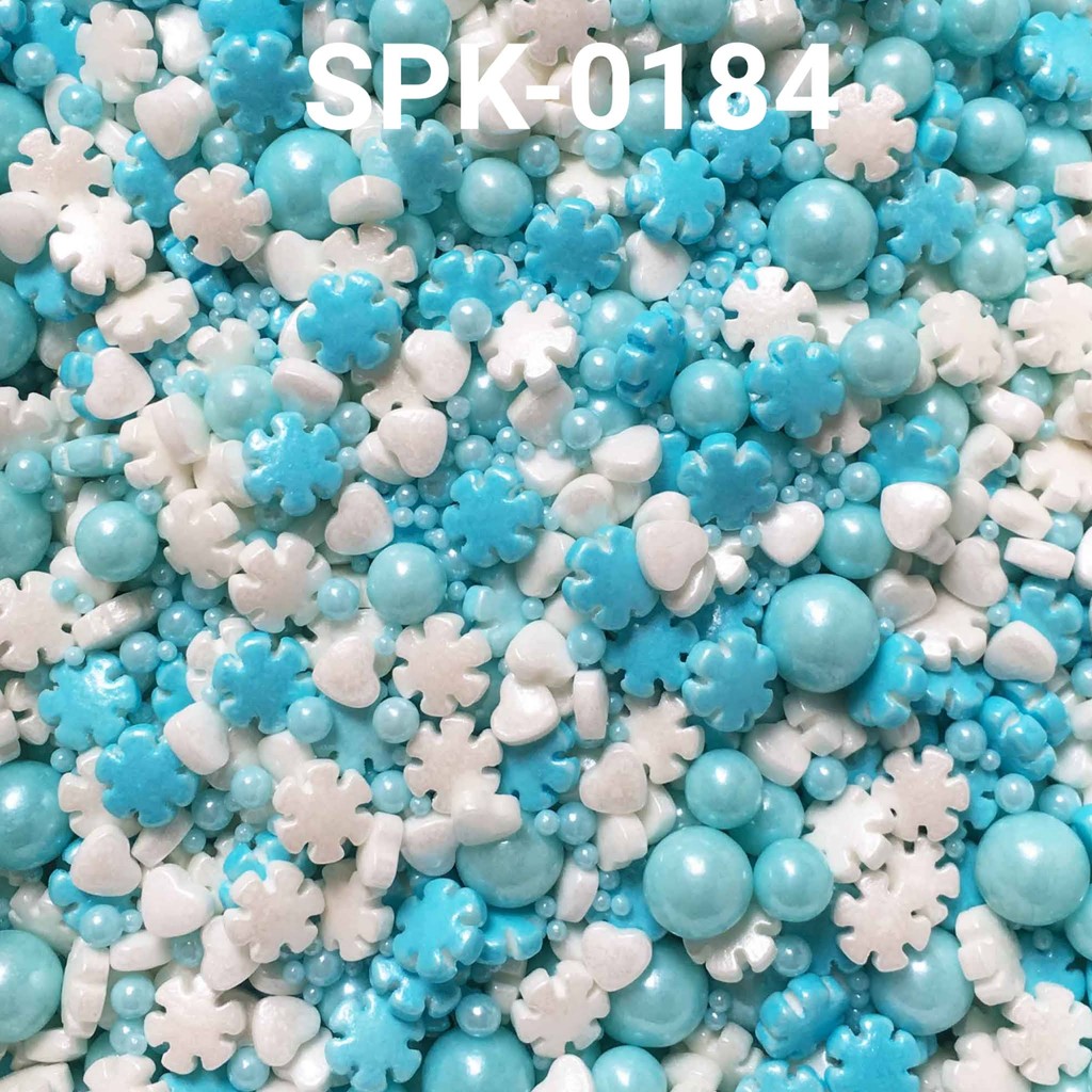 

SPK-0184 Sprinkles sprinkle springkel 1kg 1 kilo mix putih biru laut (SPRINKLES)
