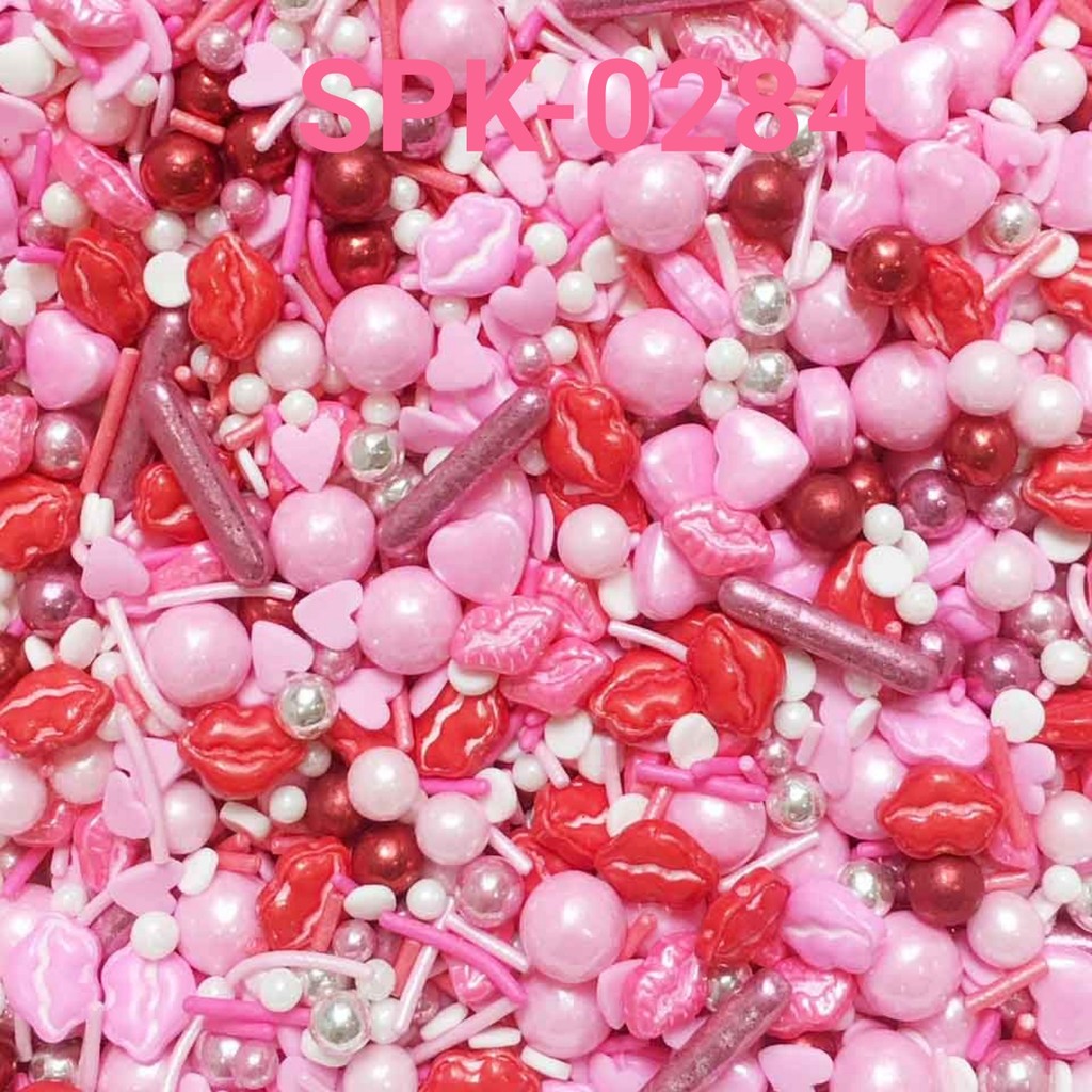 

SPK-0284 Sprinkles sprinkle springkel 1kg bibir hati pink valentine (SPRINKLES)