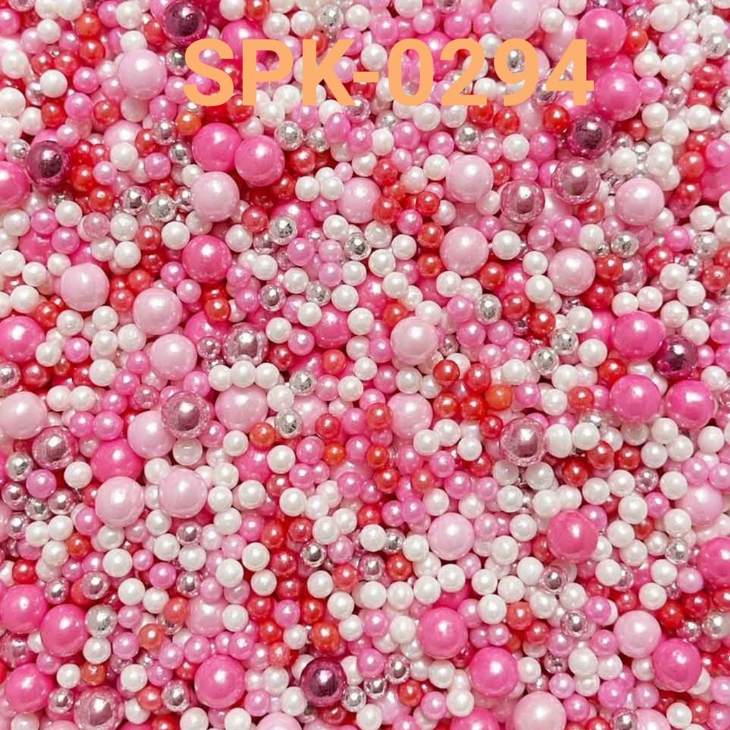 

SPK-0294 Sprinkles sprinkle springkel 1kg mutiara mix pink putih merah (SPRINKLES)