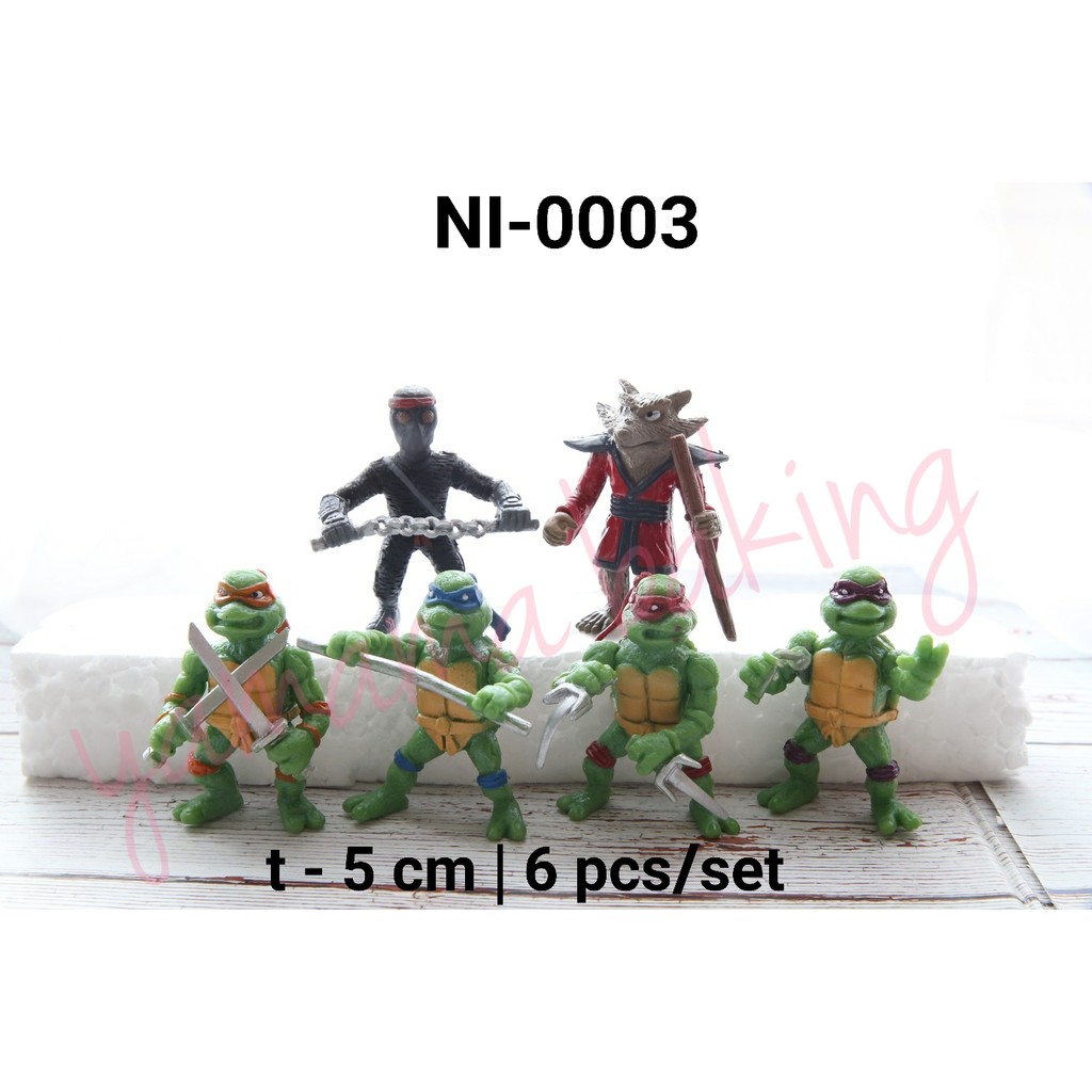 NI-0003 Topper hiasan kue cake mainan ninja turtles kura kura (MAINAN)