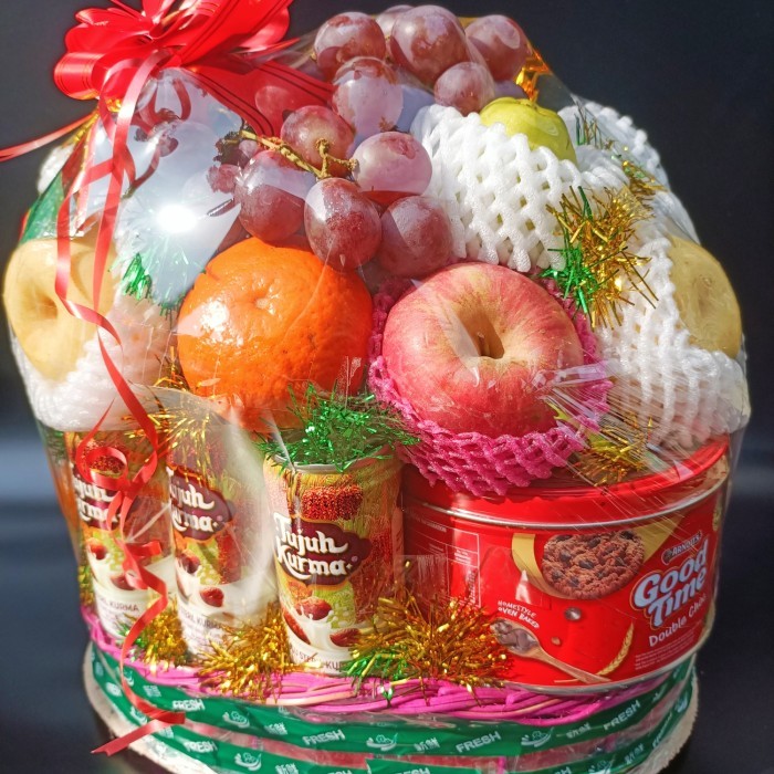 

parsel ramadhan dan lebaran mix buah dan cookies minuman sehat