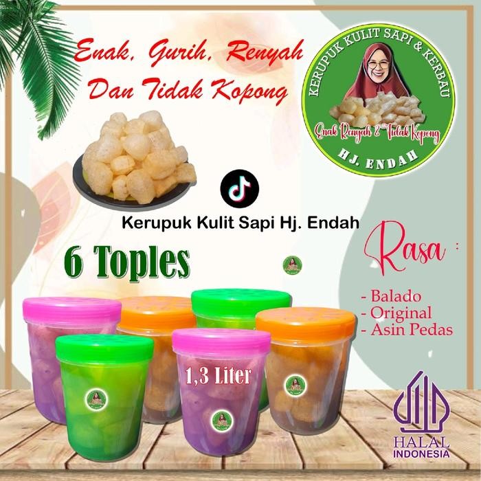 

Terbaru Snack Cemilan Enak Gurih Renyah Asin Krupuk toples 1.3 liter Ready