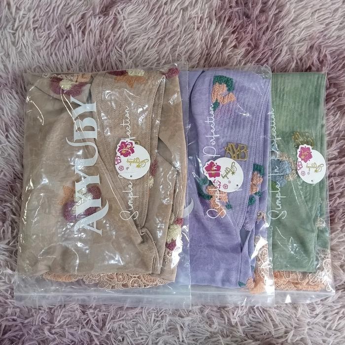 Good Quality Dewisa Shop- Hijab Instan Krisan Renda Softpad Crinkle Embos Pom-Pom Premium Ori Ayyuby