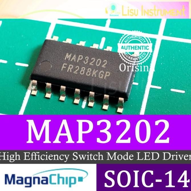 Baru MAP3202 High Efficiency Switch Mode LED Driver SOIC-14 MagnaChip lisu992 Ayo Beli