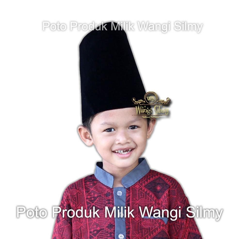 Bisa COD Peci Songkok Kopiah Hitam Polos Tinggi 14 CM - Songkok Hitam Anak Tinggi 14 CM Murah