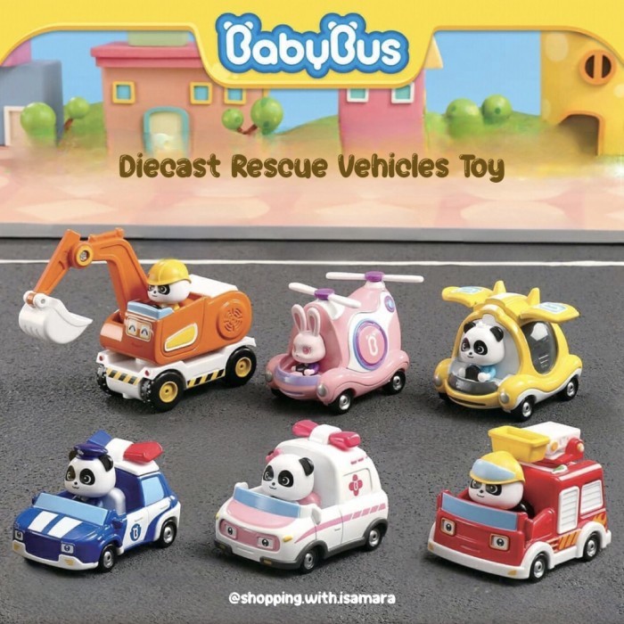 HOT SALE Babybus Diecast Rescue Vehicles Toy / Mainan Mobilan Anak