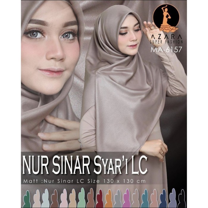 Azara Nur Sinar Shinar Syari Lc Hijab Gliter 130X130Cm Solusiberhijab