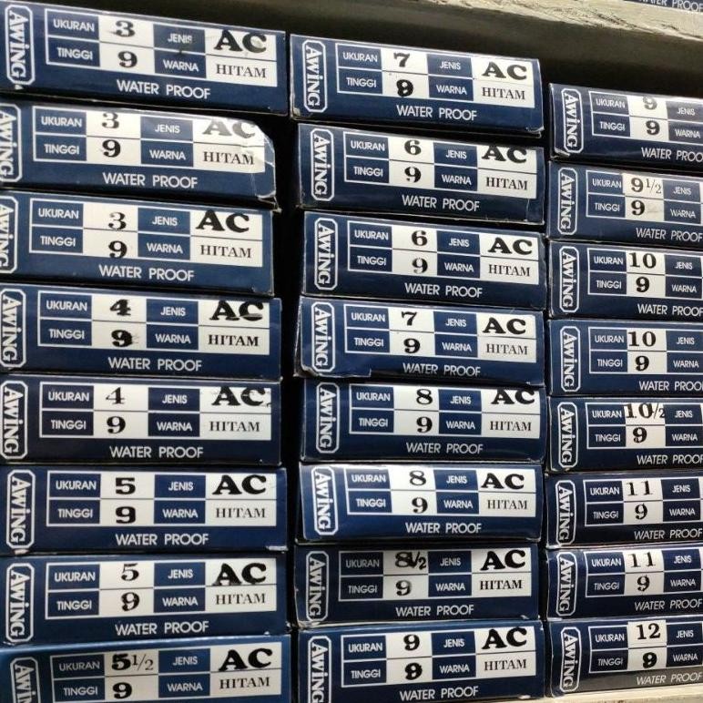 As23 Peci Hitam Polos 'AWING' AC Tinggi 7 Dan 8 Original
