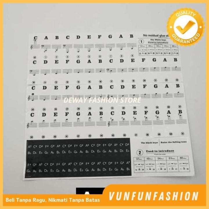 37/49/54/61/88 KEY PIANO STICKER KEYBOARD PIANO TRANSPARAN BEST SELLER