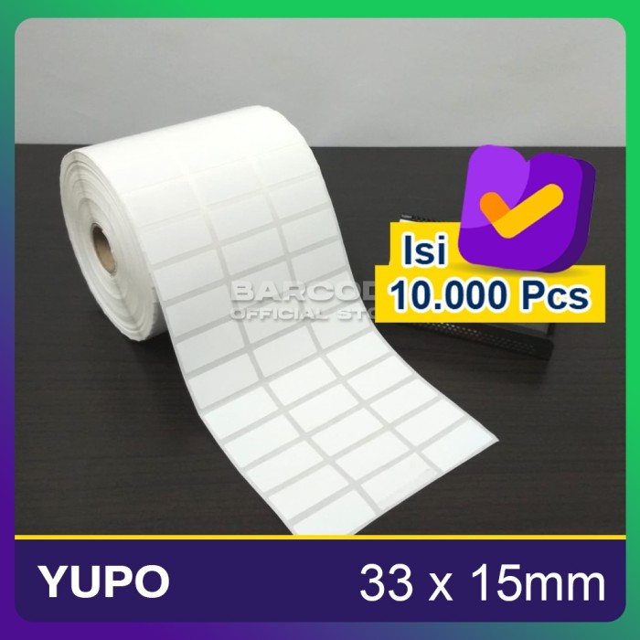 

LABEL BARCODE 33 X 15 (3 LINE) KERTAS STICKER LABEL YUPO 33X15