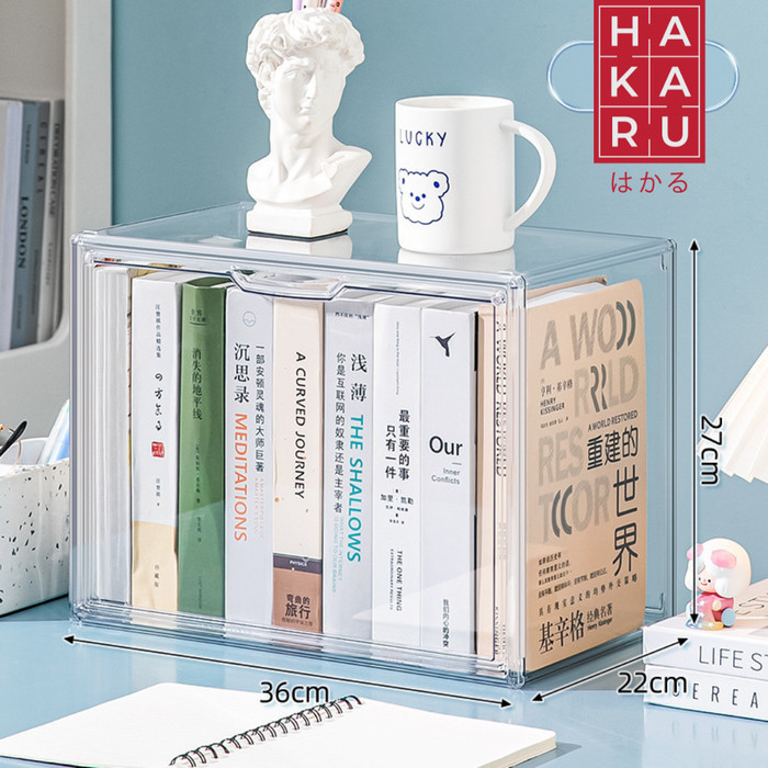 

TRANSPARENT ACRYLIC BOOK MAGAZINE ORGANIZER CONTAINER BOX AKRILIK BUKU