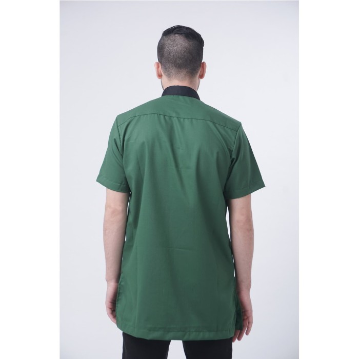 Koko Pria Elegan Arys Hijau Botol Gamis Kurta Bahan Cotton Toyobo