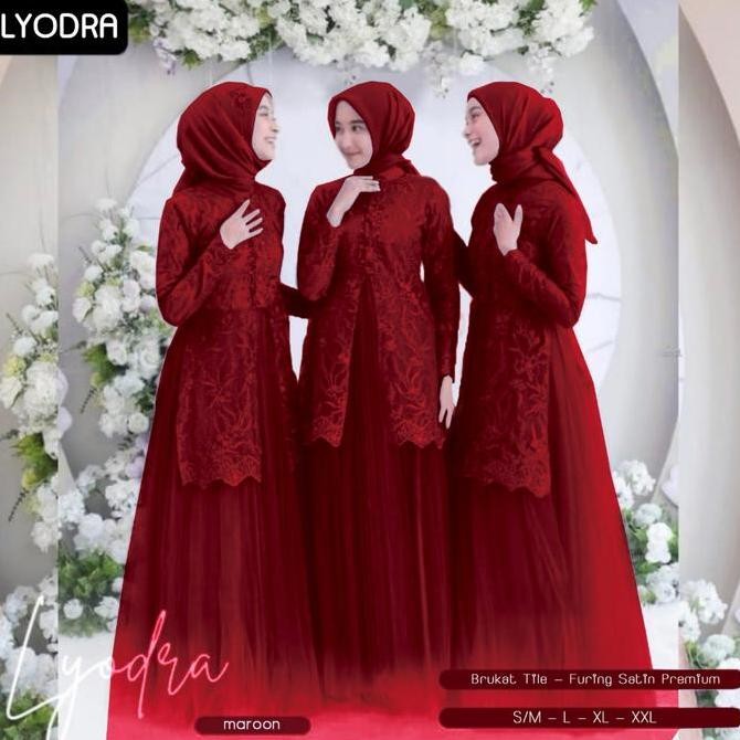 Sale Gamis Georgina Bahan Brukat Kombinasi Maxmara Kancing Busui Fashion Kekinian  Muslim Syari Bati