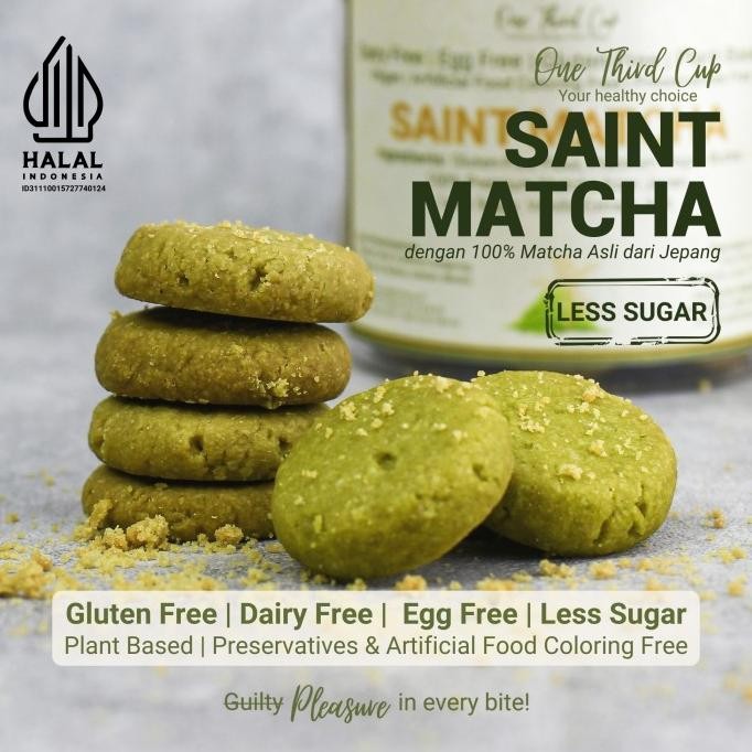 

Terlaris Premium Gluten Free Vegan Butter Cookies Plant Base - Saint Matcha Limited Edition