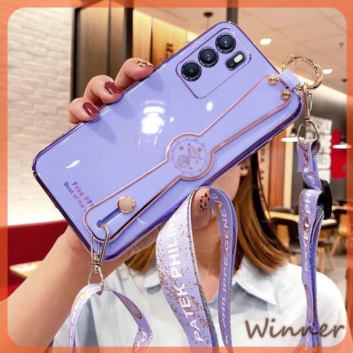 SALE CASE OPPO A16 SOFT CASE PLATING TALI GLOSSY CASING COVER HP