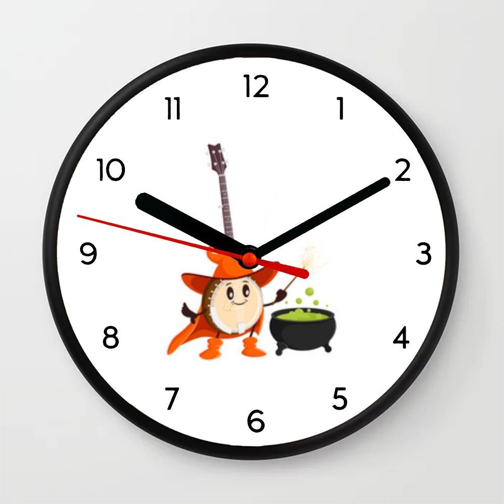 Jam Dinding Kartun alat musik rebana lucu Gambar 20 CM