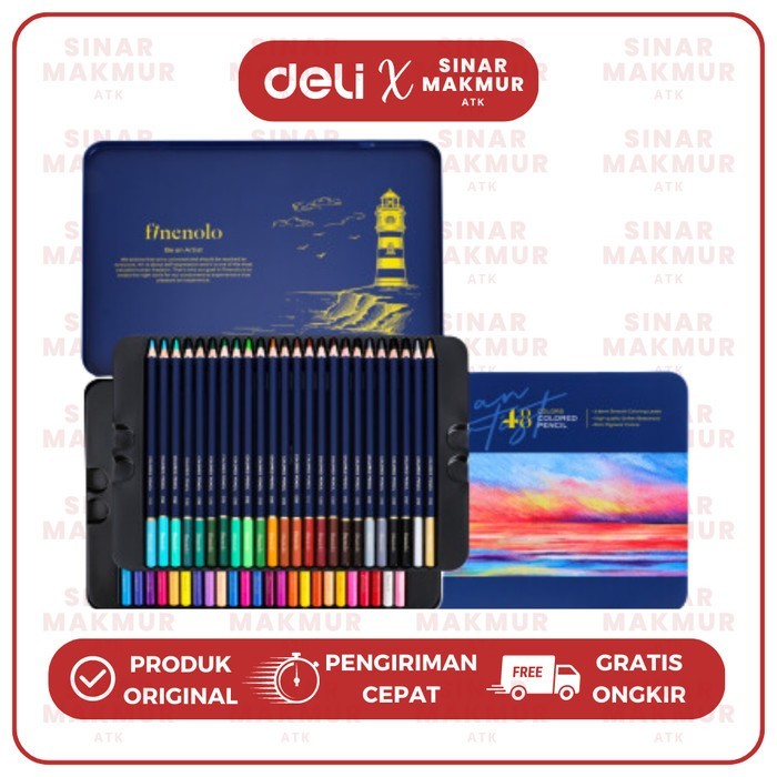

COLOR PENCIL/PENSIL WARNA HYBRID 48 WARNA FINENOLO DELI EC122-48 (SET)