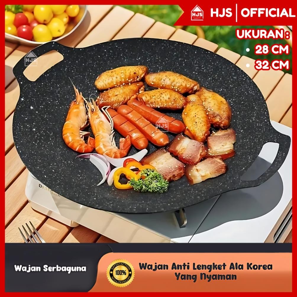 Bisa COD [HJS] Wajan konduksi Alat Panggang Anti Lengket Wajan BBQ Multi Grill Pan 34Cm 32cm 28cm ||
