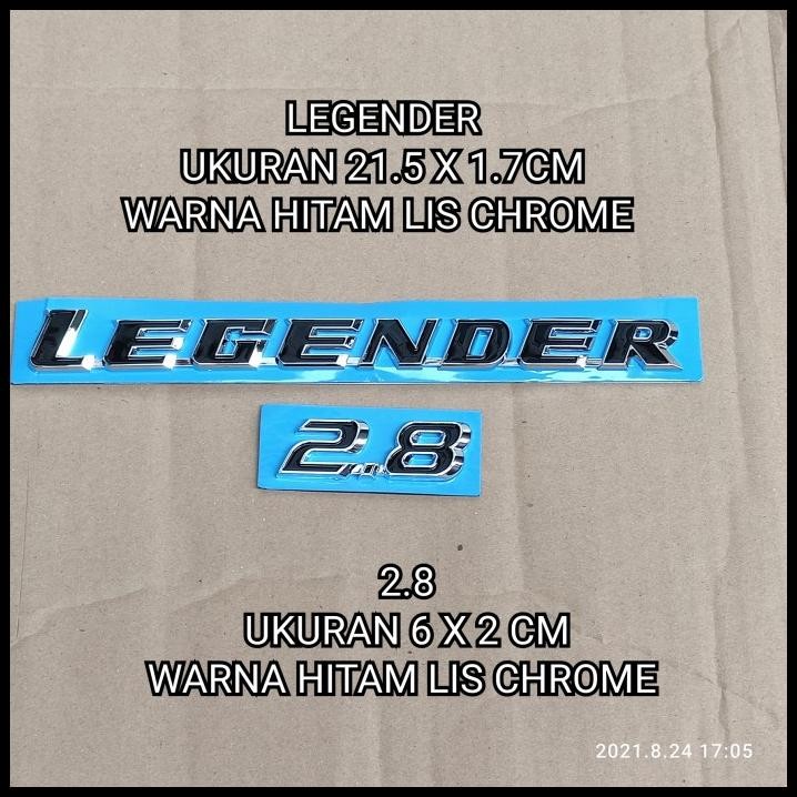 Emblem Bagasi Belakang Tulisan Legender 2.8 Fortuner Versi Thailand